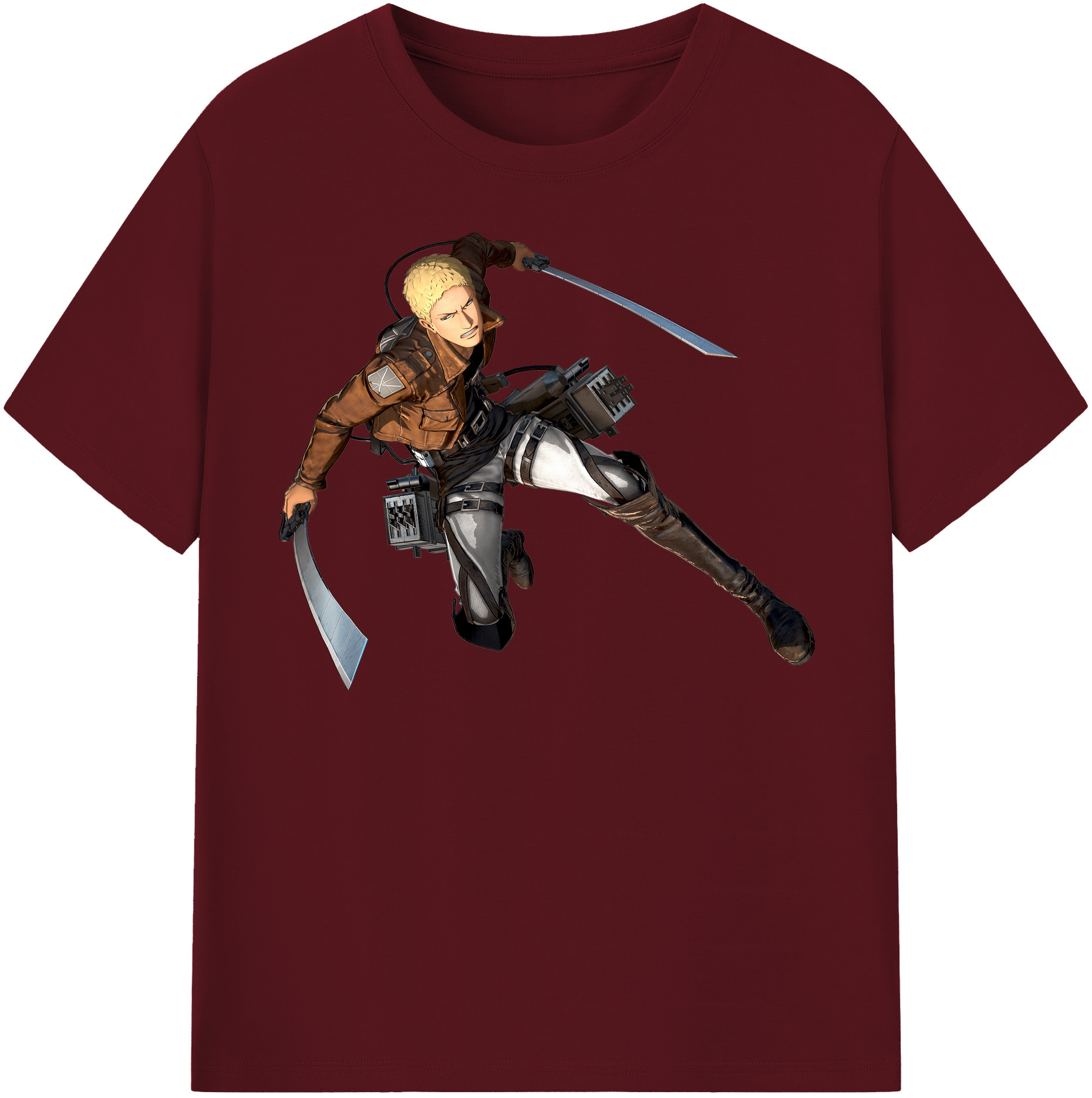 （画像用） 進撃の巨人 ライナー・ブラウン Attack on Titan Reiner Braun 綿100％半袖Tシャツ（フロントプリント）